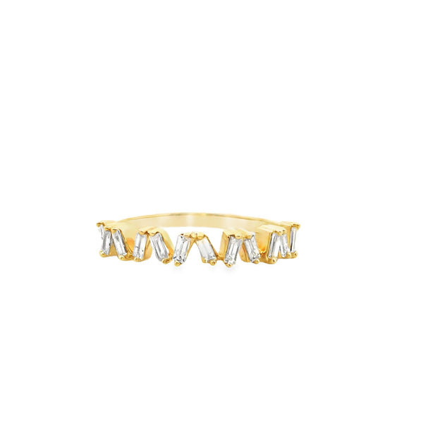 Anillo de Diamantes Baguette en Oro Amarillo