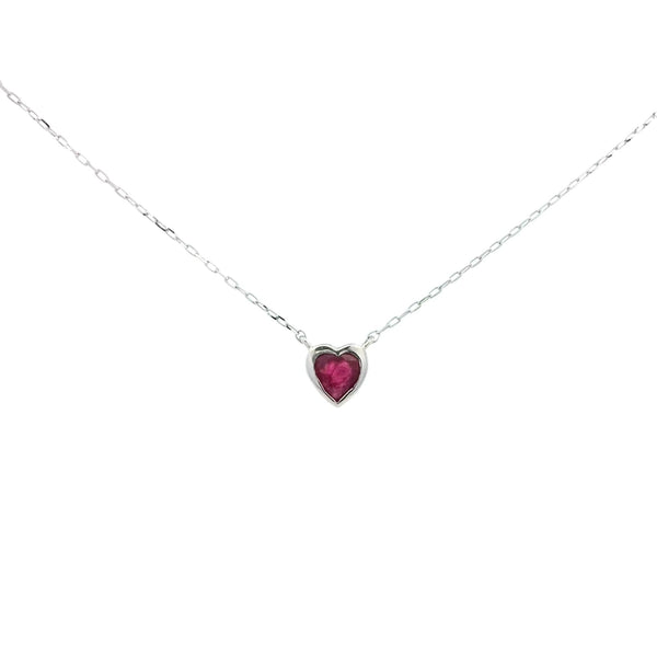 Ruby Heart Bezel Pendant