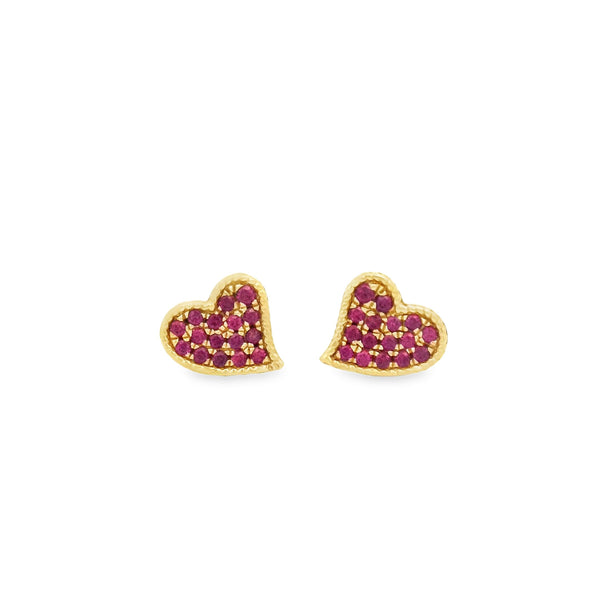 Aretes Corazón de Rubí