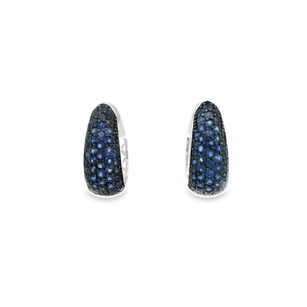 Sapphire & Black Rhodium Hoops