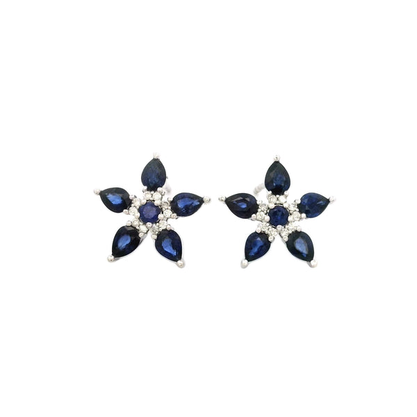 Sapphire & Diamond Large Earrings