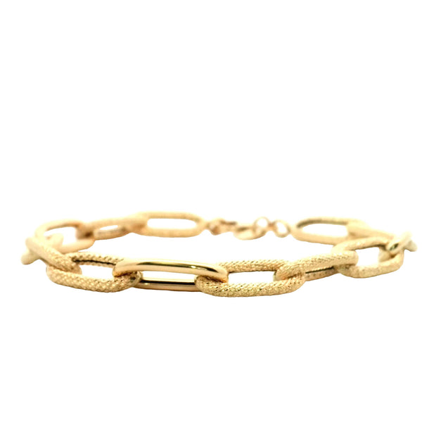 Paperclip Satin Bracelet Yellow Gold