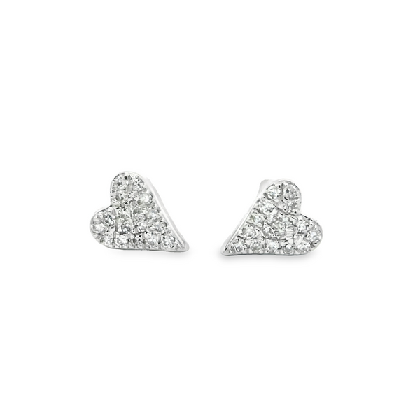 Heart-Shaped Diamond Small Earrings