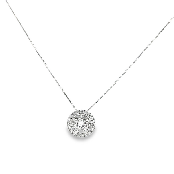 Solitaire Diamond Pendant with Double Halo