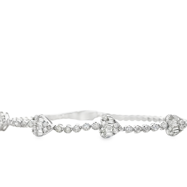 Tennis Diamond and Hearts Bracelet