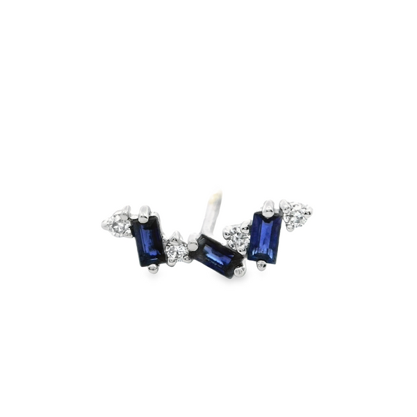 Tokio Diamonds & Sapphires Gold Earrings | Marquisse Jewelry