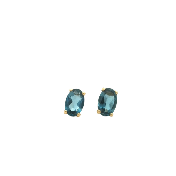 Aretes de Topacio Azul Ovalado