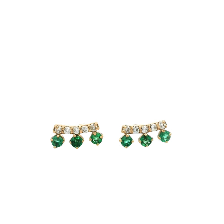 3 emerald diamond bar | Gold Rings | Marquisse Jewelry