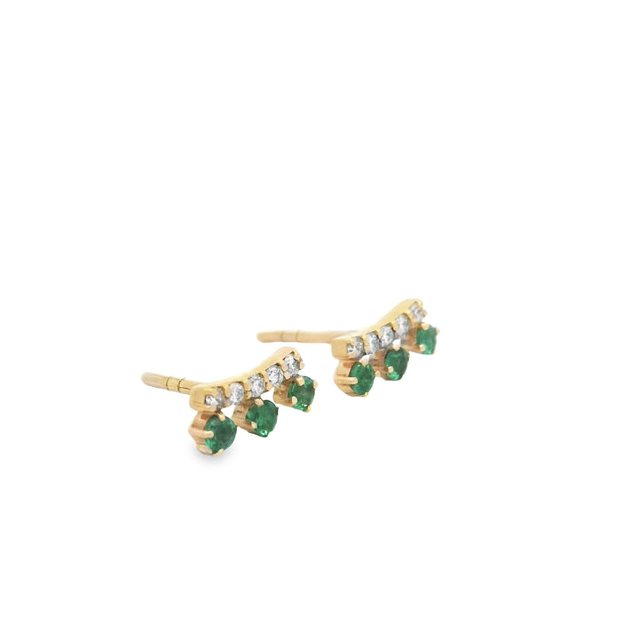 3 emerald diamond bar | Gold Rings | Marquisse Jewelry