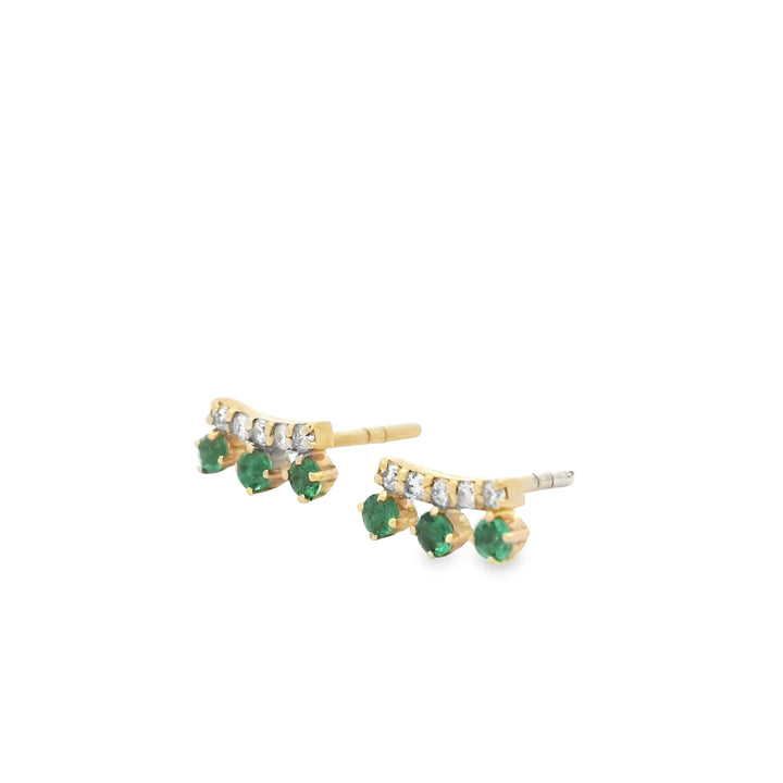 3 emerald diamond bar | Gold Rings | Marquisse Jewelry