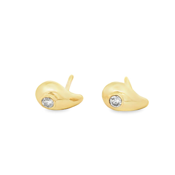 Yellow Gold Earrings with Diamond