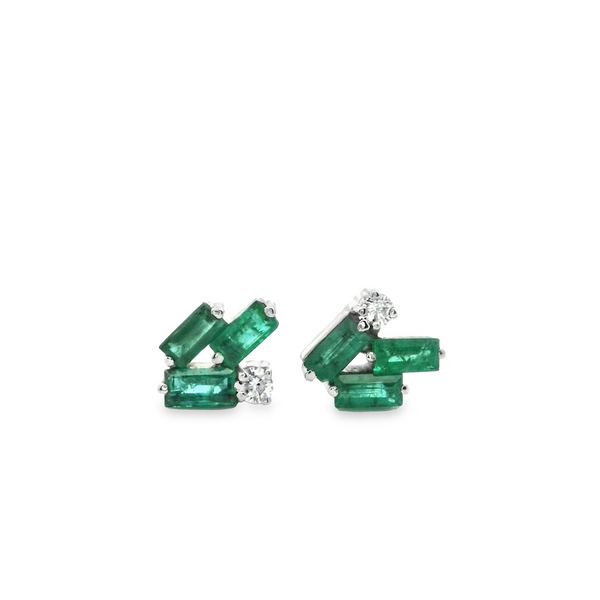Capri Emerald and Diamond Earring