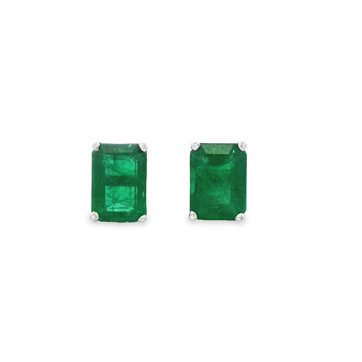 Emerald Rectangular 7x5 | Gold Earrings | Marquisse Jewelry