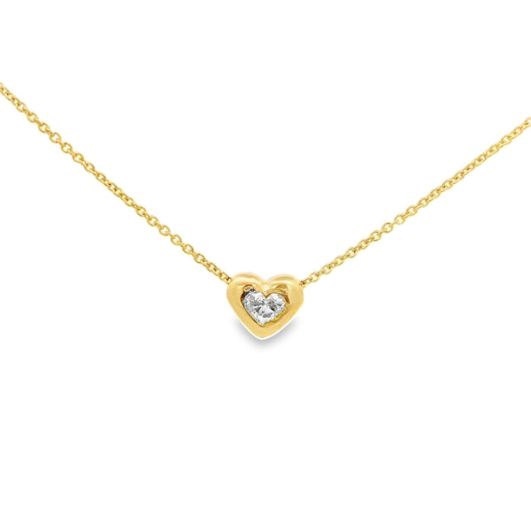 Colgante de corazón inflado con Diamante