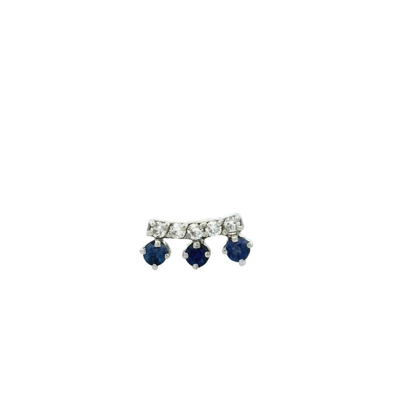 3 sapphire diamond bar | Gold Earrings | Marquisse Jewelry