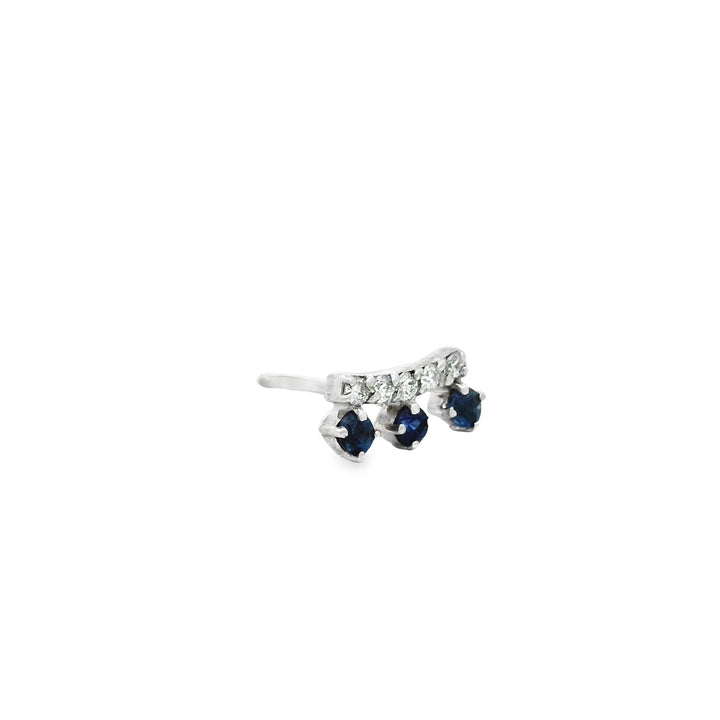 3 sapphire diamond bar | Gold Earrings | Marquisse Jewelry