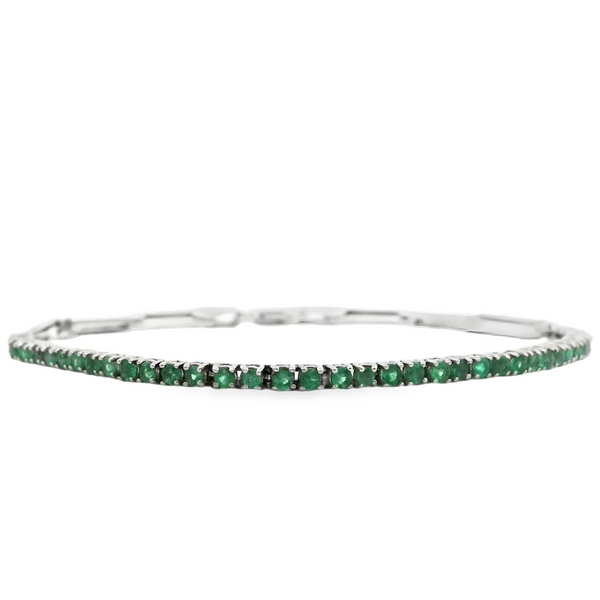 Paperclip and Emerald Tennis Bracelet