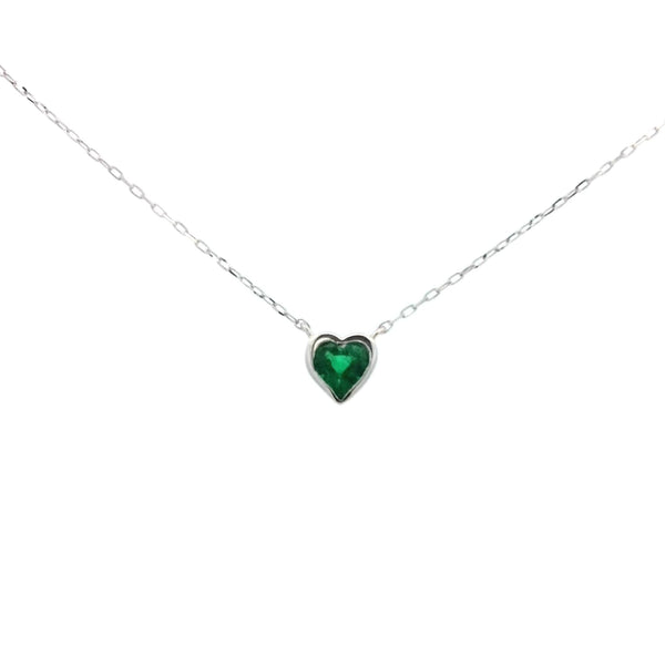 Emerald Heart Bezel Pendant