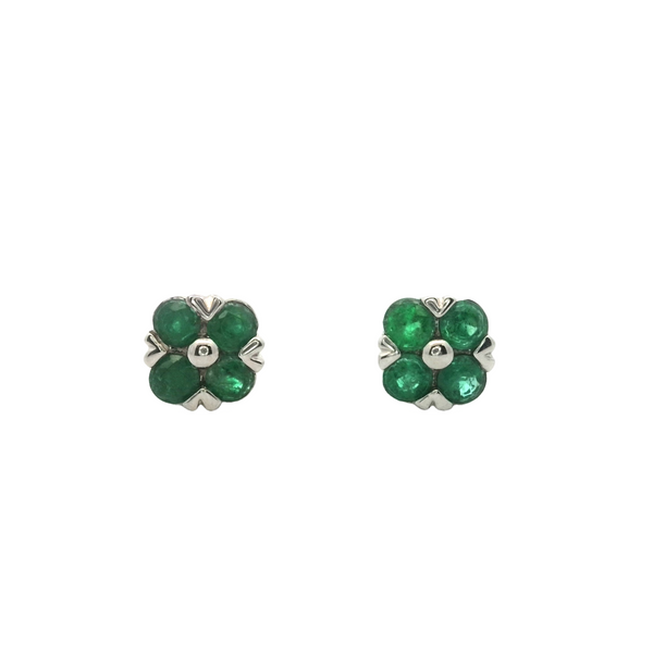 Aretes de Flor de Esmeralda Pequeños