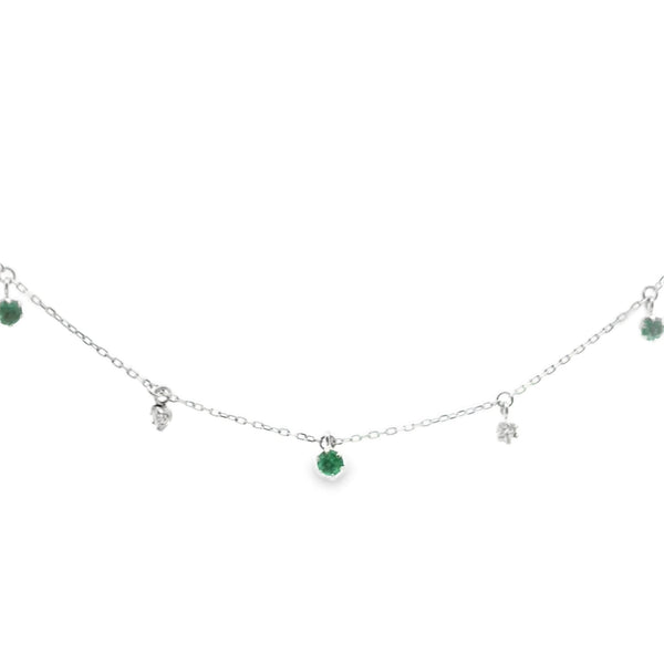 Collar de Esmeraldas y Diamantes Colgantes