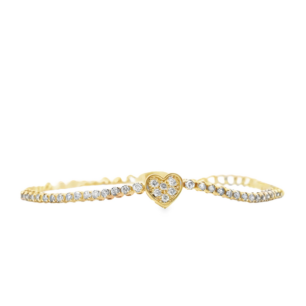 Pulsera de Corazón con Tennis de Diamante