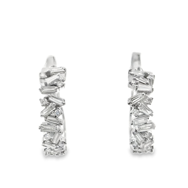 Candongas Grandes de Diamantes Baguette