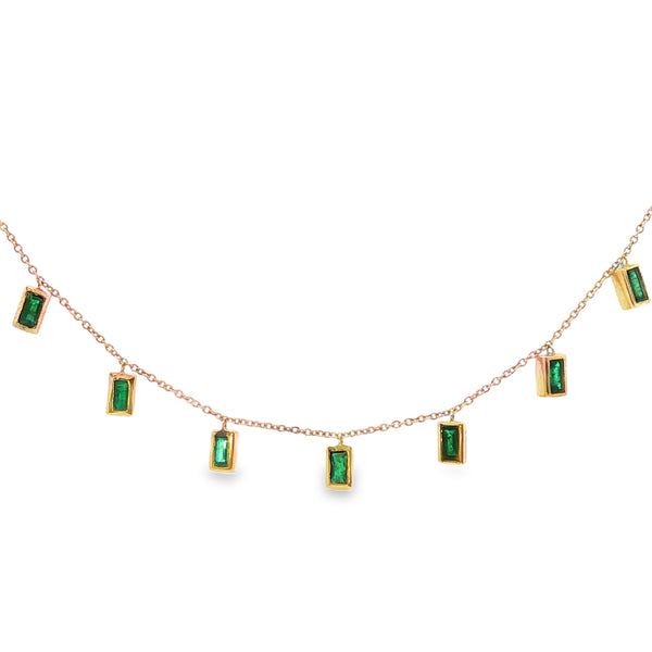 Collar de Esmeraldas Biseladas Rectangulares
