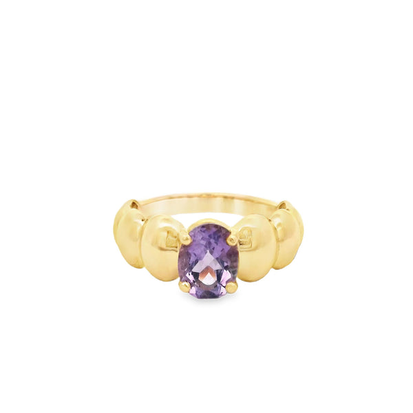 Puffy Oval Amethyst Ring