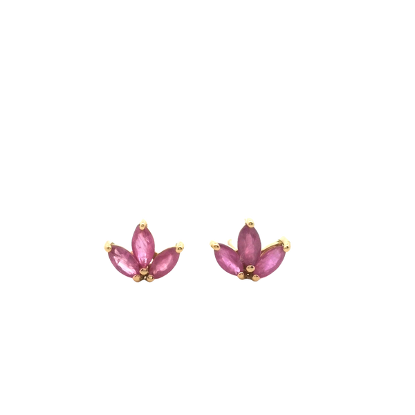 Aretes de Flor de Loto de Rubí