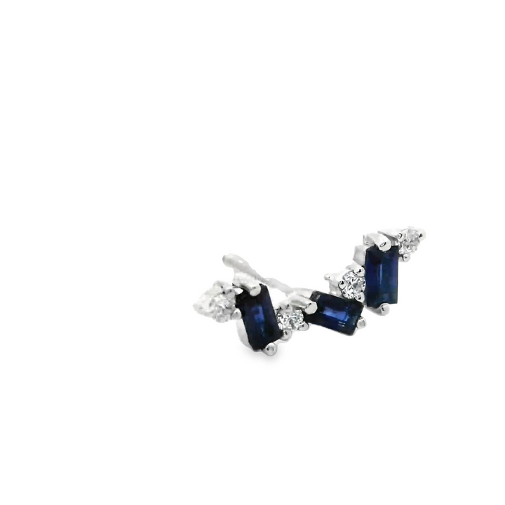 Tokio Diamonds & Sapphires Gold Earrings | Marquisse Jewelry