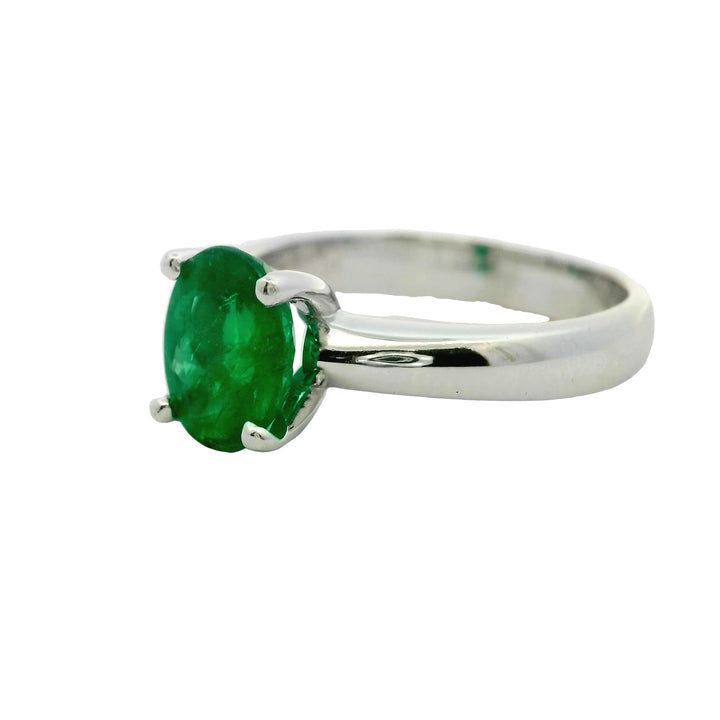Emerald 7x5 Solitaire Ring | 18kt Gold Rings | Marquisse Jewelry