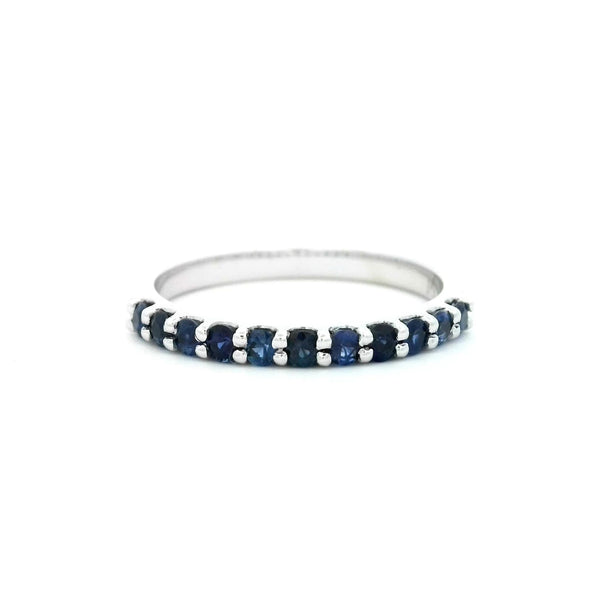 Pave Blue Sapphire Band | 18kt Gold Rings | Marquisse Jewelry