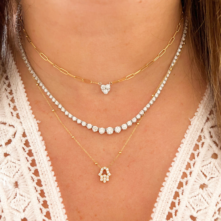 Tennis Necklace Diamond 5 ct graduated riviera | 18kt Gold Necklaces | Marquisse Jewelry