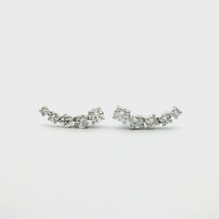 Earclimber Five Diamonds Gold Earrings | Marquisse Jewelry