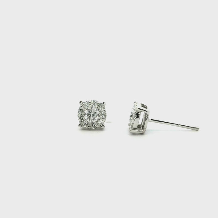 Magnified diamond Gold earrings | Marquisse Jewelry USA