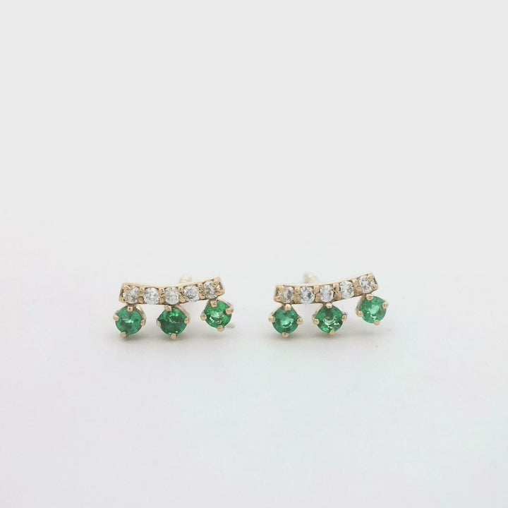 3 emerald diamond bar | Gold Rings | Marquisse Jewelry