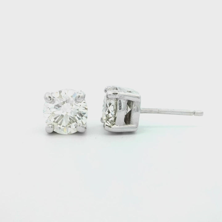 Solitaire Stud Pair 1,00ct | 18Kt Gold Earrings | Marquisse Jewelry