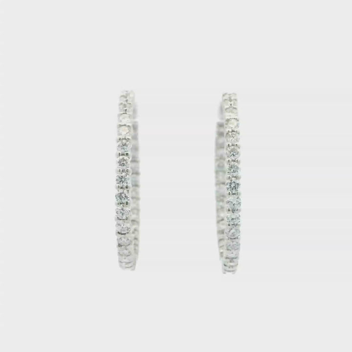 Diamond Hoops 25 MM | Gold Earrings | Marquisse Jewelry