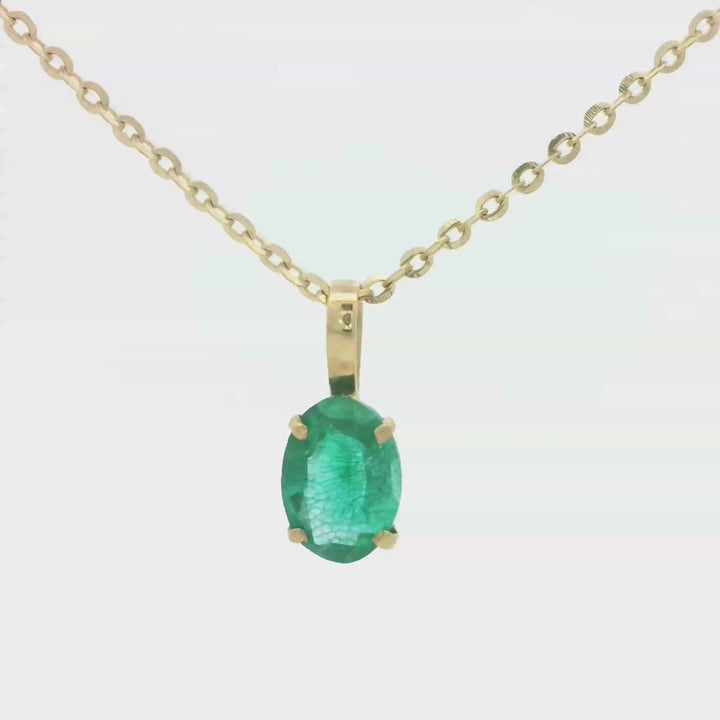 Oval Emerald Pendant | Gold Necklaces | Marquisse Jewelry