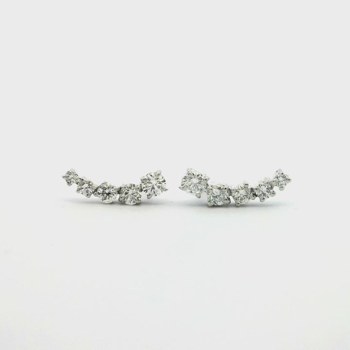 Earclimber Diamonds Left 5 stone | 18Kt Gold Earrings | Marquisse Jewelry