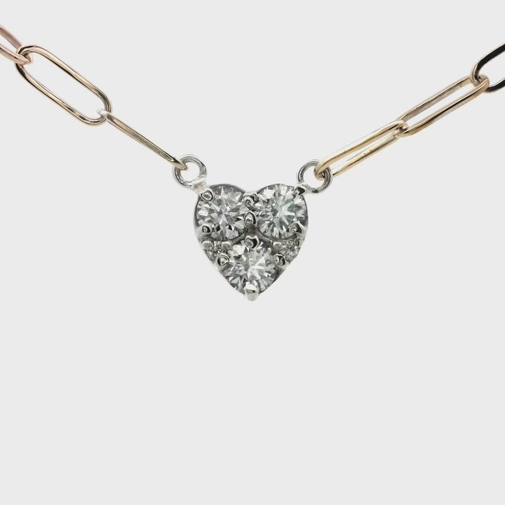 Heart Pendant 3 diamond | Gold Necklaces | Marquisse Jewelry