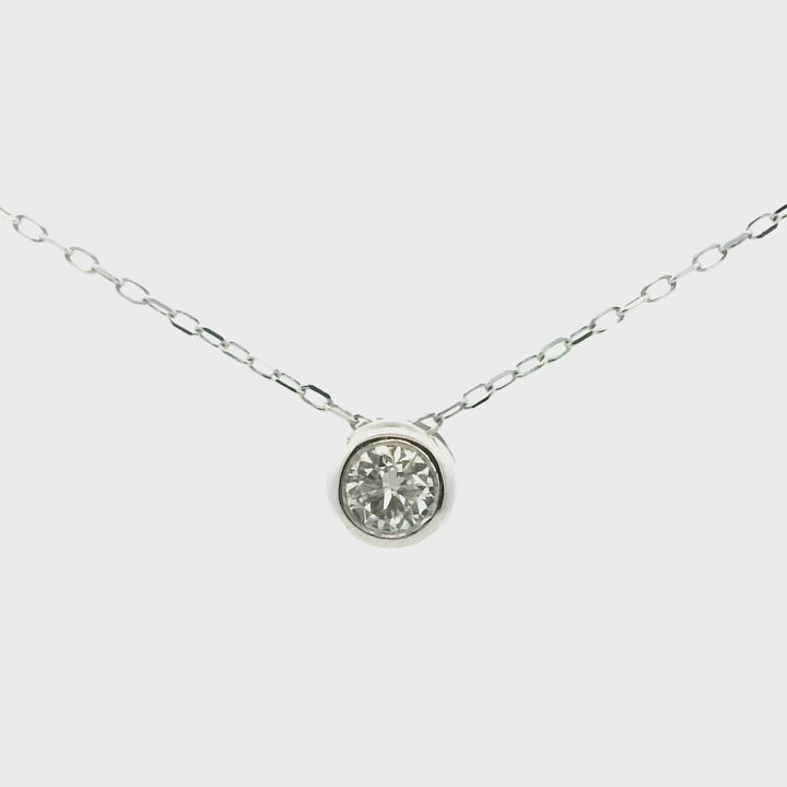 Diamond Bezel Pendant White Gold | 18kt Gold Necklaces | Marquisse Jewelry