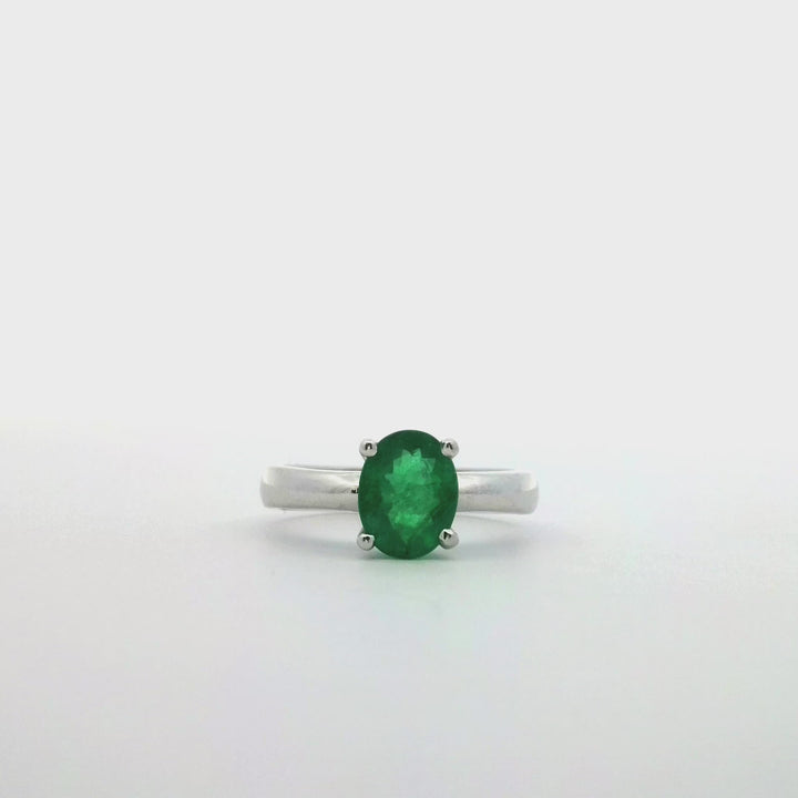 Emerald 7x5 Solitaire Ring | Gold Rings | Marquisse Jewelry