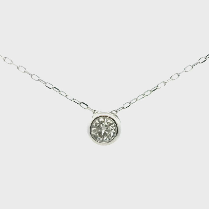 Diamond Bezel White Gold Necklaces | Marquisse Jewelry