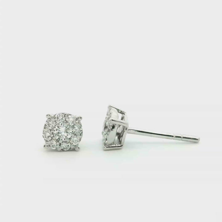 Magnified Diamonds Gold Earrings | Marquisse Jewelry USA