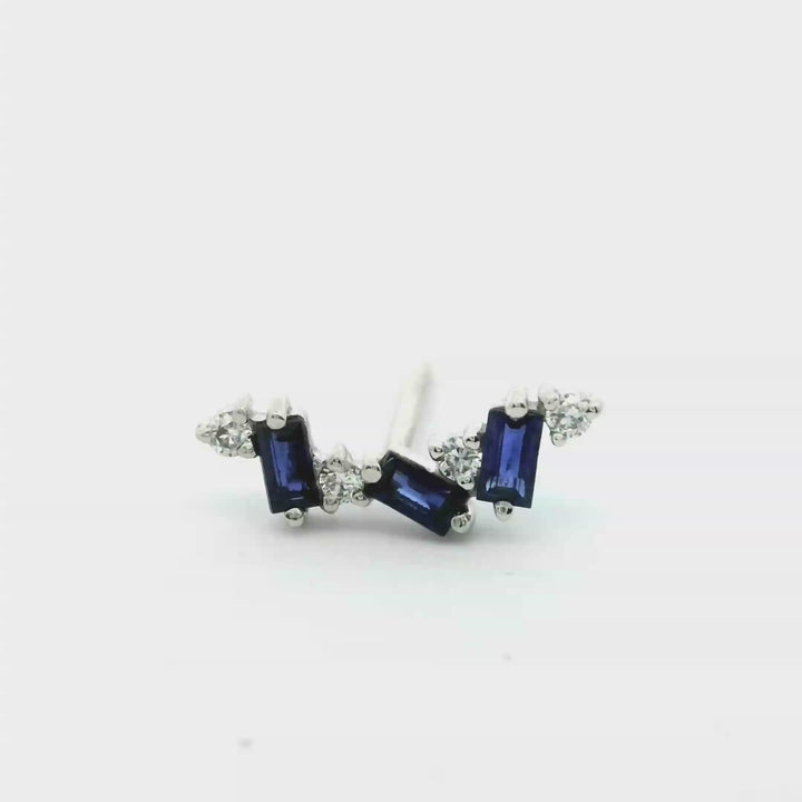 Tokio Diamonds & Sapphires | 18Kt Gold Earrings | Marquisse Jewelry