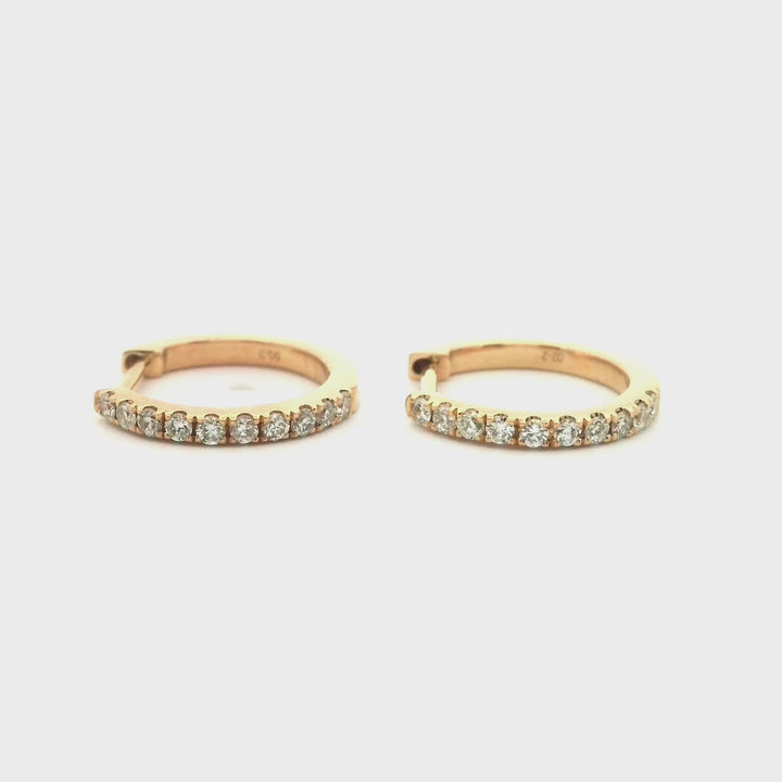 Diamond hoop 12 mm | 18Kt Gold Earrings | Marquisse Jewelry